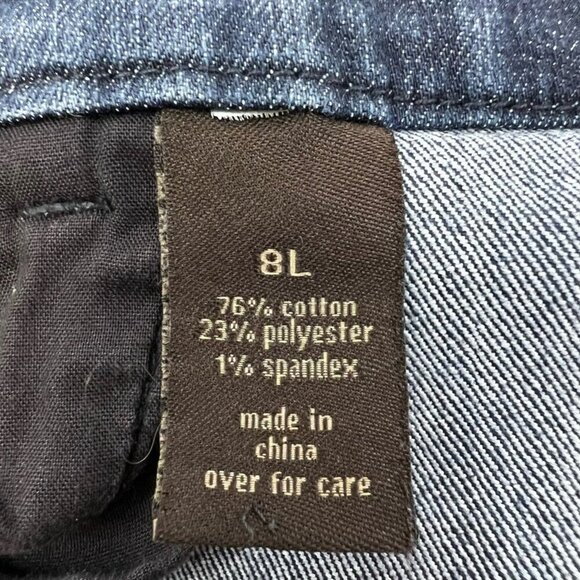 The Limited Womens Flare Jeans Blue Navy Pockets Dark Wash Denim Cotton Blend 8L - Picture 9 of 10